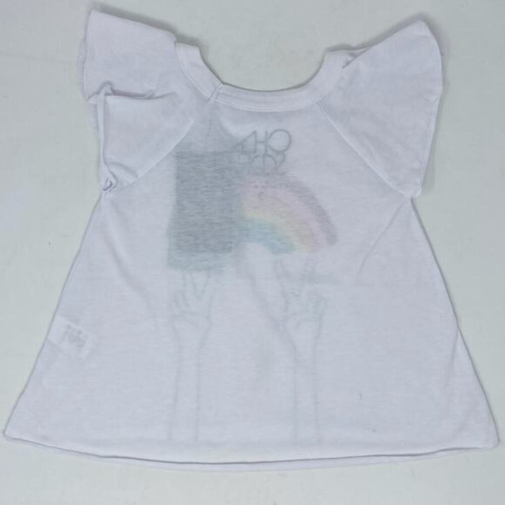 Chaser Flutter Sleeve T Shirt Girls‎ Size 3 T Rainbow Peace Graphic NWT - Picture 2 of 7